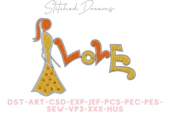 Girl's Love Embroidery Design
